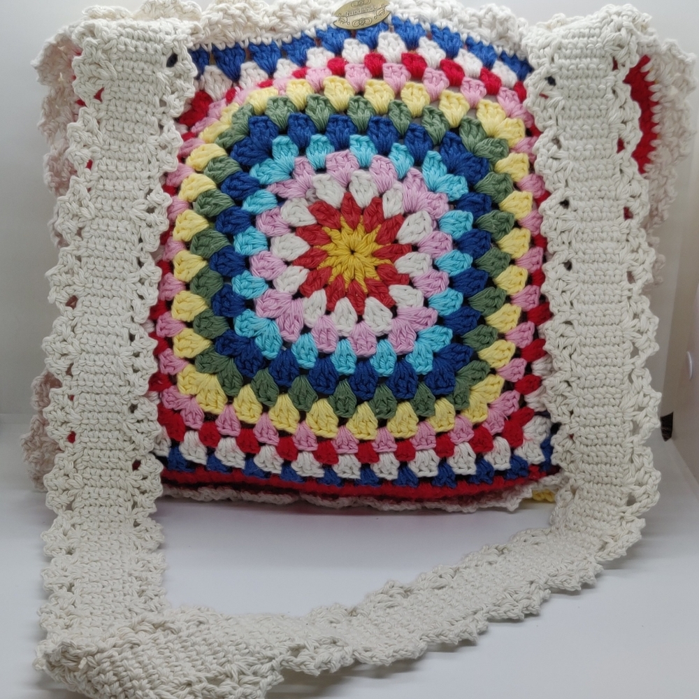 %100 Handmade Crochet  Boho Vintage Style🧶Tote Shoulder Women's Bag - Picture 2 of 16